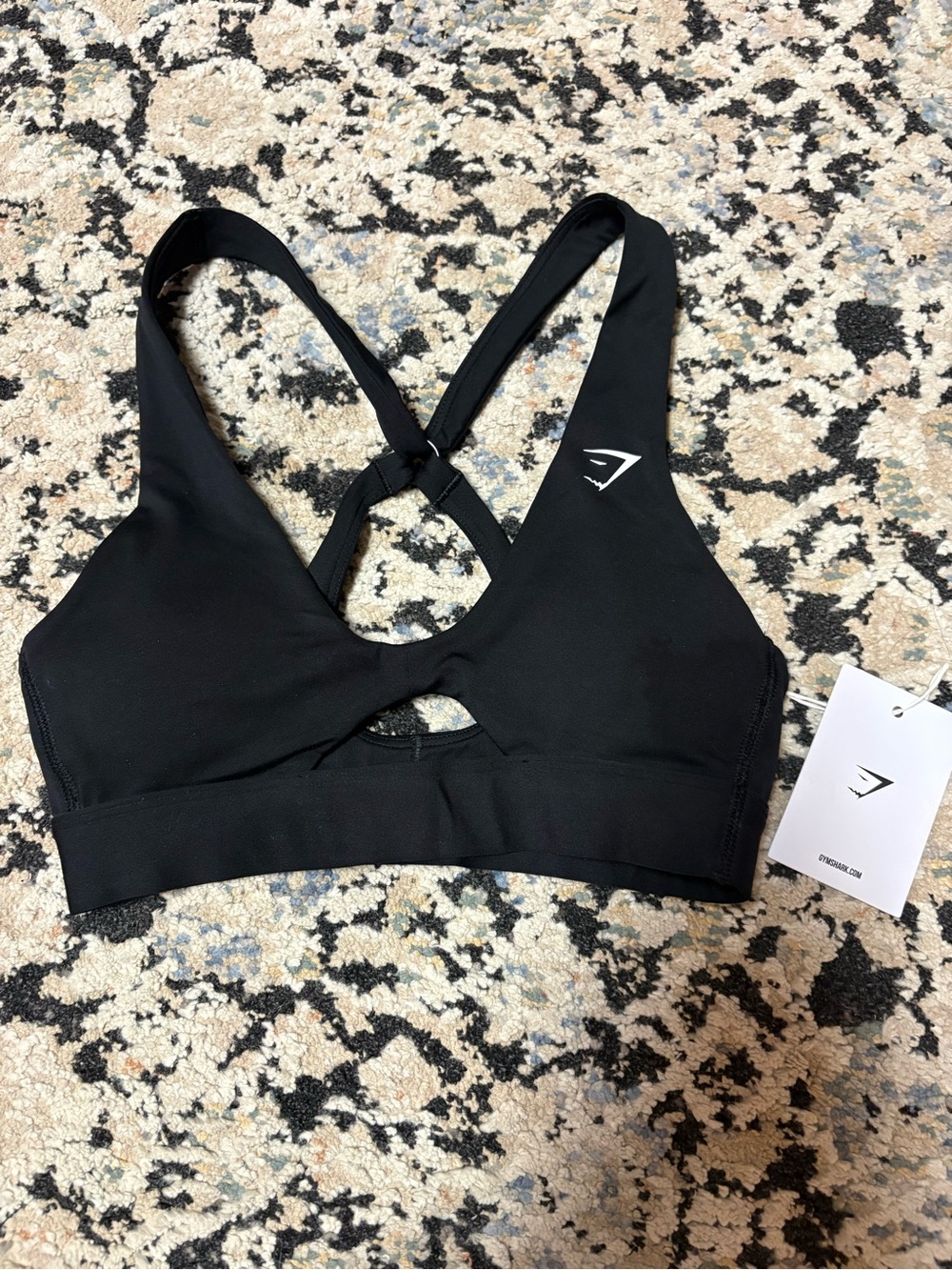 Gymshark Black Cross-Back Cutout Sports Bra